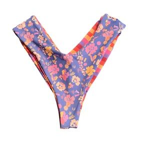 Floral High-Cut Bikini Bottom. Reversible Mandi bottom. Size Small.